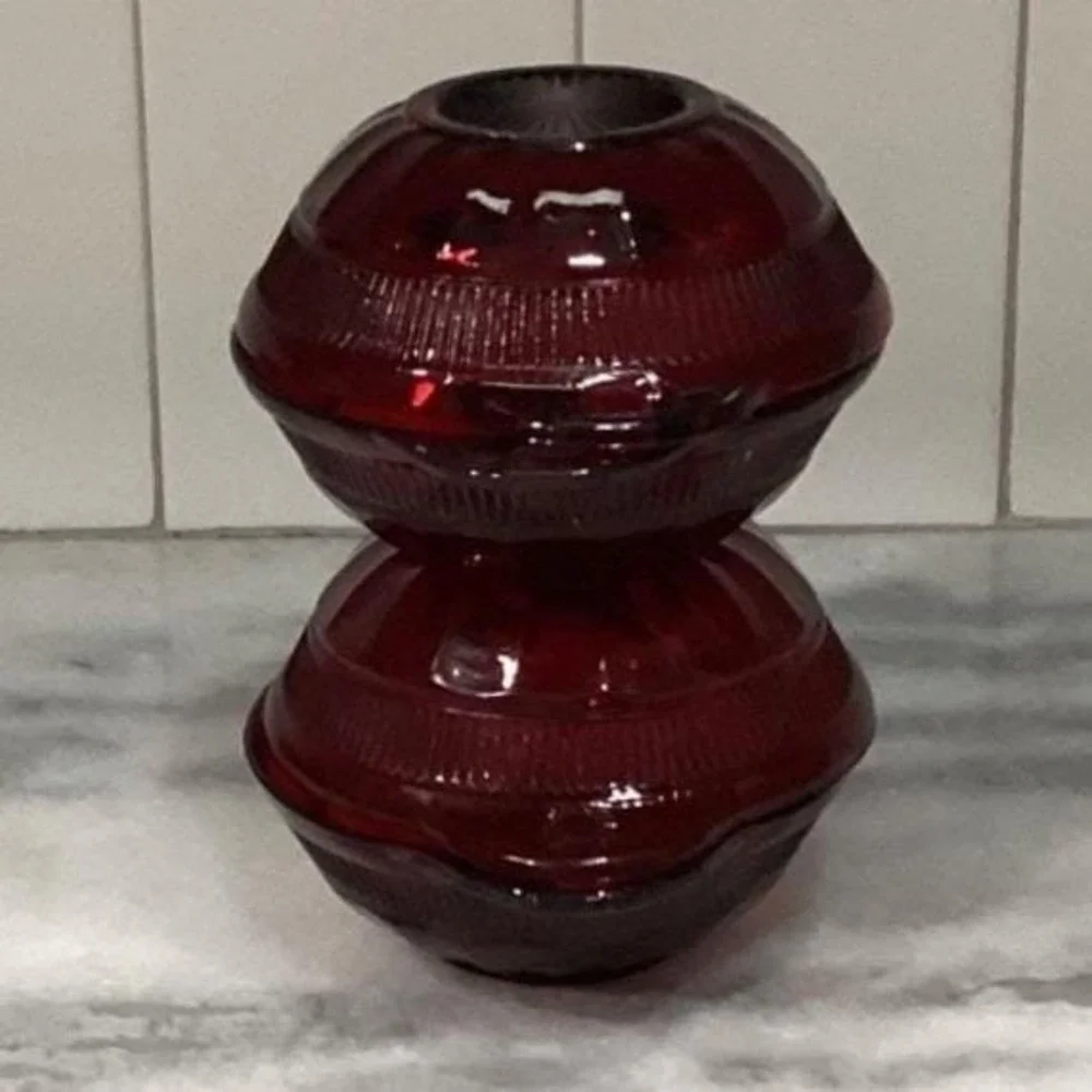 Anchor Hocking Royal Ruby Coronation Berry Bowls, Set of 4 Vintage Ribbed Design
